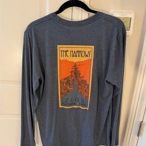 Zion National Park the Narrows Blue Long Sleeve Shirt